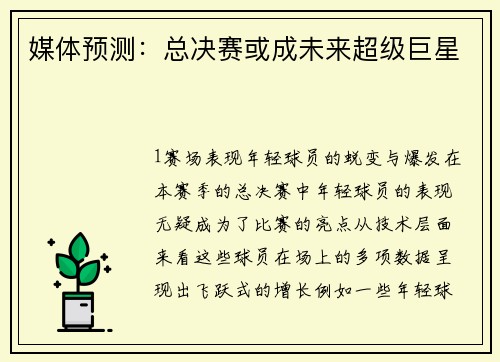 媒体预测：总决赛或成未来超级巨星